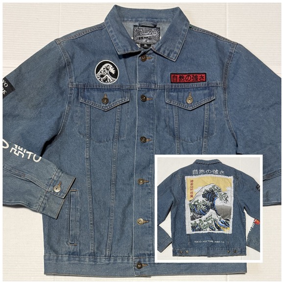 BROOKLYN CLOTH - Mens Survival Of The Fittest Japanese Denim Jacket - X-Large XL
